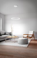 LED Pendelleuchte IP40 3000K Metall Wei&szlig; dimmbar &Oslash;60 cm