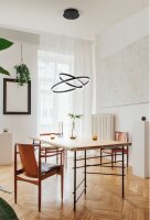 LED Pendelleuchte IP40 3000K Metall &Oslash;60 cm Schwarz rund