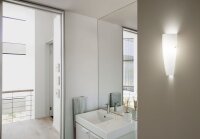 Wandleuchte Glas Metall E27 Wei&szlig; H:36 cm blendarm