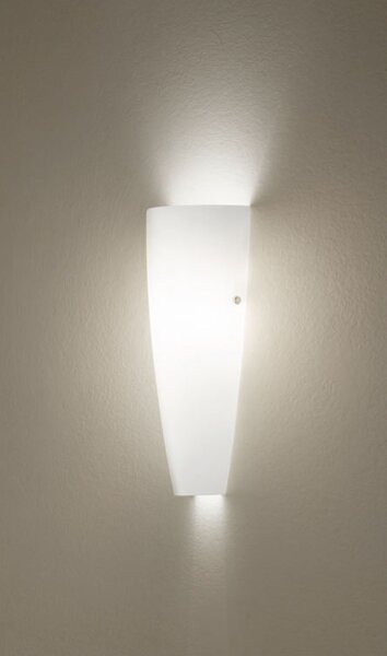 Wandleuchte Glas IP44 E27 Weiß B:13 cm dimmbar blendarm