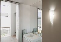 Wandleuchte Glas IP44 E27 Weiß B:13 cm dimmbar...