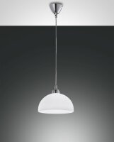 Hängelampe Chrom E27 Metall Glas Weiß...