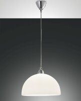 Pendelleuchte Chrom E27 Metall Glas Weiß Ø36...