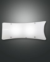 Wandleuchte Glas Metall E27 Weiß H:20 cm blendarm