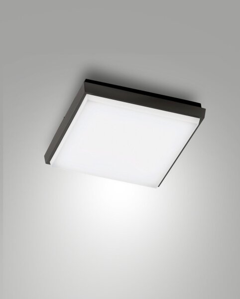 LED Deckenleuchte Aluminium IP54 3000K Schwarz B:24 cm