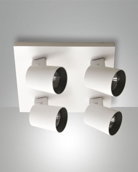 Deckenspot Aluminium Weiß GU10 B:24 cm flexibel