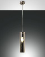 Hängelampe Nickel Rauchglas E27 blendarm Ø12...
