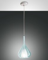 Hängelampe Azurblau E27 Metall Glas Weiß...
