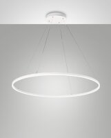 LED H&auml;ngelampe Wei&szlig; Metall 4000K dimmbar &Oslash;100 cm rund
