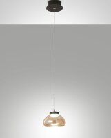 LED Hängelampe Bernstein 3000K Glas Schwarz...