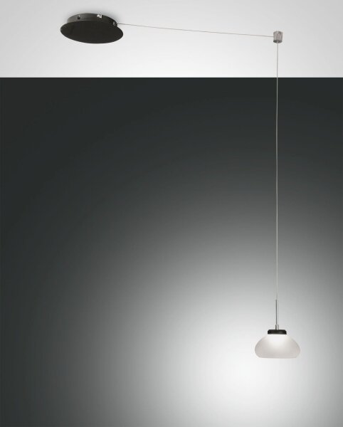 LED Pendelleuchte Glas 3000K Weiß Schwarz L:350 cm