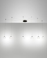 LED Hängelampe Glas 3000K Weiß Schwarz L:700 cm