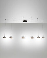 LED Hängelampe Rauchglas 3000K Schwarz L:700 cm