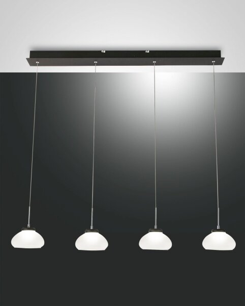 LED Pendelleuchte Glas 3000K Weiß Schwarz L:90 cm