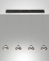 LED Hängelampe Rauchglas Metall 3000K Schwarz L:90 cm