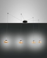 LED Pendelleuchte Bernstein 3000K Schwarz Glas L:700 cm