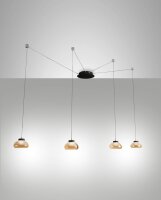 LED Hängelampe Bernstein 3000K Schwarz Glas L:700 cm