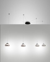LED H&auml;ngelampe Schwarz Rauchglas 3000K L:700 cm