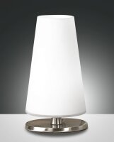 Tischleuchte Glas G9 Weiß Nickel H:19 cm dimmbar