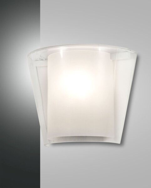 Wandleuchte Glas Metall E27 H:23,5 cm dekorativ