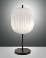 Tischleuchte Glas E27 Weiß 52 cm Schwarz blendarm
