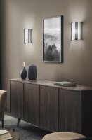 Wandleuchte Rauchglas Metall E27 Weiß B:23 cm Modern