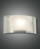 Wandleuchte Glas Metall E27 Weiß B:34 cm blendarm