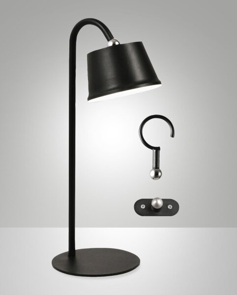 LED Akku Tischleuchte IP54 3000K Metall Schwarz 33,5 cm