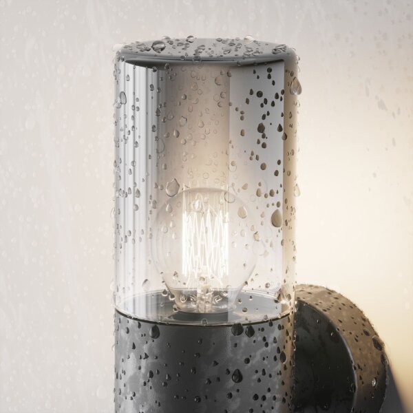 Wandlampe Aluminium Glas IP54 H:21 cm E27 blendarm