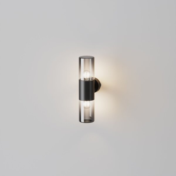 Up Down Wandlampe Aluminium Glas IP54 E27 blendarm