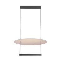 LED Hängelampe Metall Schwarz Weiß 60 cm 3000...