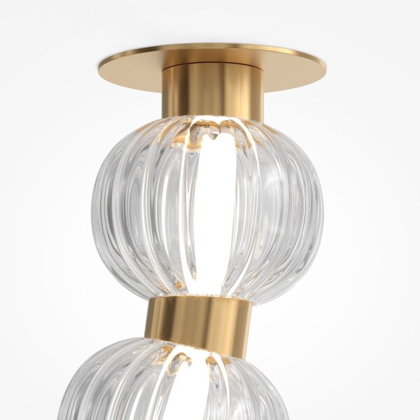 LED Deckenleuchte Metall Glas Gold L:150 cm 36 W 3000 K