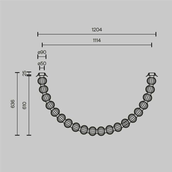 LED Deckenleuchte Metall Glas Gold L:150 cm 36 W 3000 K