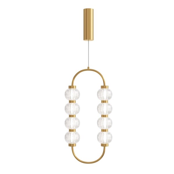 LED Hängelampe Metall Glas Gold L:27,8 cm 16 W 3000 K