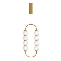 LED Hängelampe Metall Glas Gold L:27,8 cm 16 W 3000 K