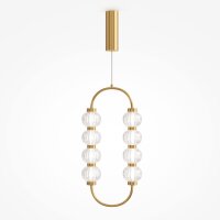 LED Hängelampe Metall Glas Gold L:27,8 cm 16 W 3000 K