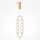 LED Hängelampe Metall Glas Gold L:27,8 cm 16 W 3000 K