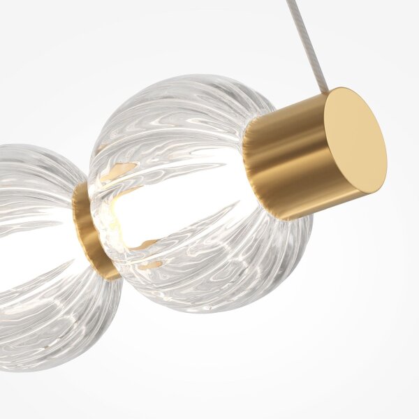 LED Hängelampe Metall Glas Gold Ø80 cm 3000 K Spirale
