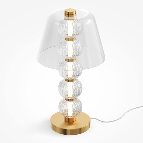 Stilvolle LED Tischlampe Glas Gold 45,2 cm 10 W 3000 K