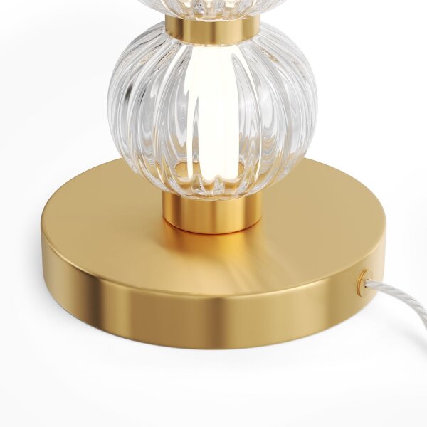 Stilvolle LED Tischlampe Glas Gold 45,2 cm 10 W 3000 K