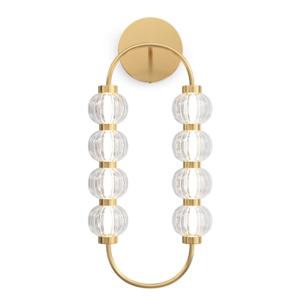 LED Wandlampe Glas Metall in Gold H:60,6 cm 16 W 3000 K