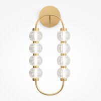 LED Wandlampe Glas Metall in Gold H:60,6 cm 16 W 3000 K