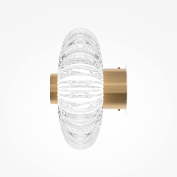 Runde LED Wandlampe Glas Metall Gold Ø18 cm 3 W 3000 K