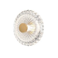 Runde LED Wandlampe Glas Metall Gold Ø18 cm 3 W...