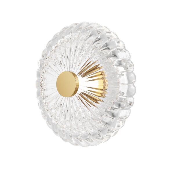 Runde LED Wandlampe Glas Metall Gold Ø35 cm 8 W 3000 K