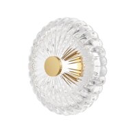 Runde LED Wandlampe Glas Metall Gold Ø35 cm 8 W...