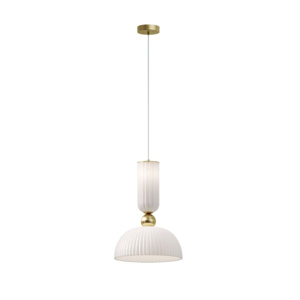 Blendarme Hängelampe Glas Gold Weiß E27 Ø30 cm rund