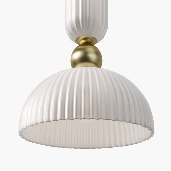 Blendarme Hängelampe Glas Gold Weiß E27 Ø30 cm rund