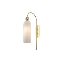 Wandlampe Glas Metall Gold Wei&szlig; H:53,5 cm E14 blendarm