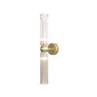 Wandlampe Glas Metall Cognac Gold B:8 cm G9 Up Down